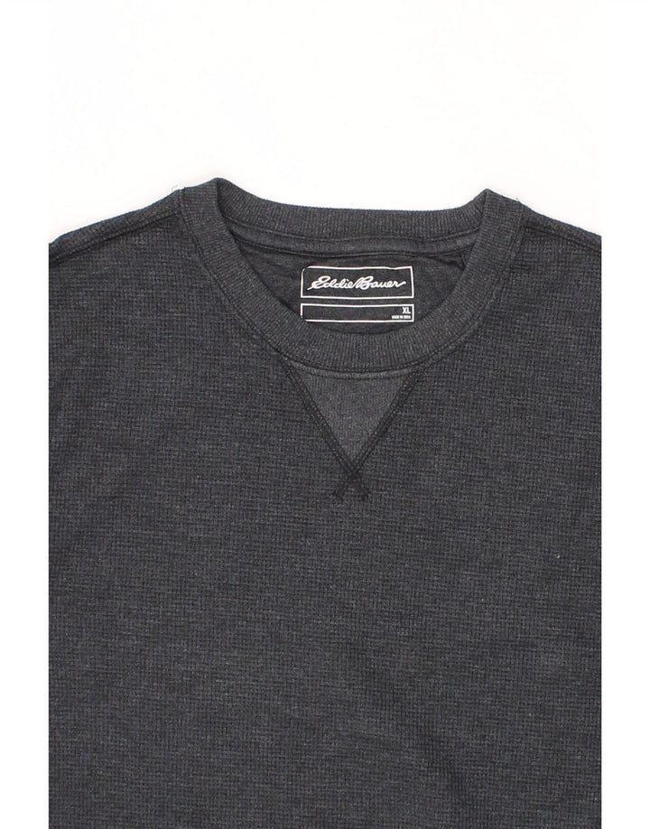 EDDIE BAUER Mens Top Long Sleeve XL Grey Cotton Vintage Eddie Bauer and Second-Hand Eddie Bauer from Messina Hembry 