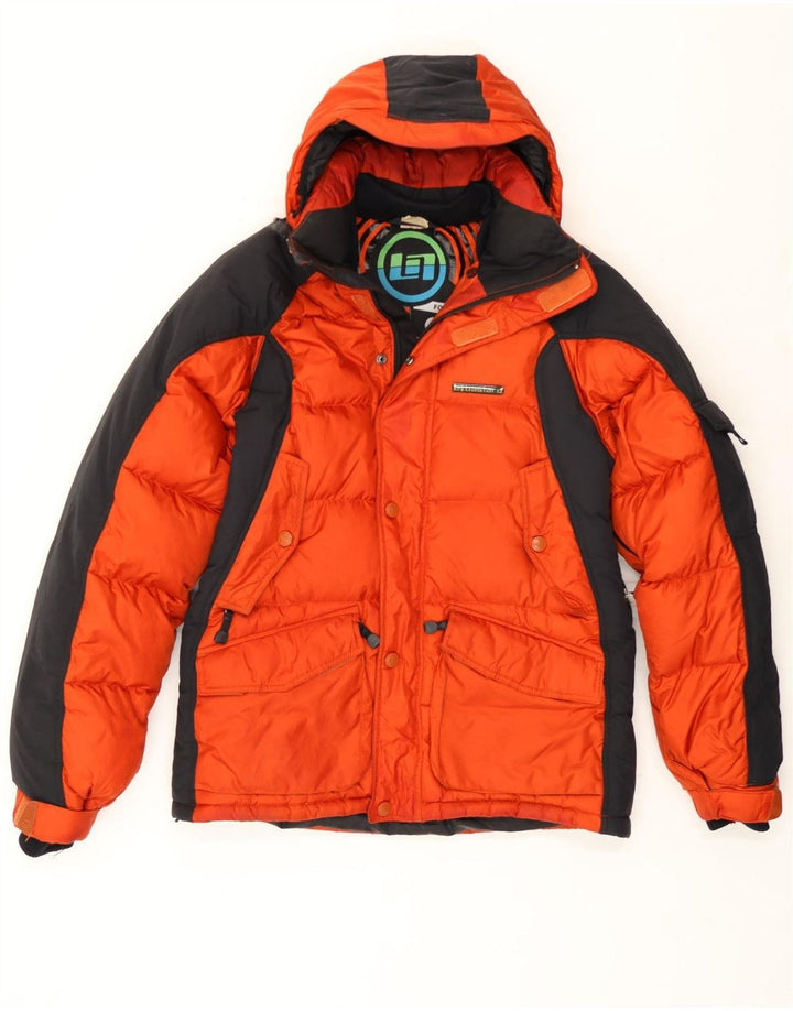 Jaqueta masculina acolchoada com capuz Bastard UK 38 poliamida colorblock laranja médio