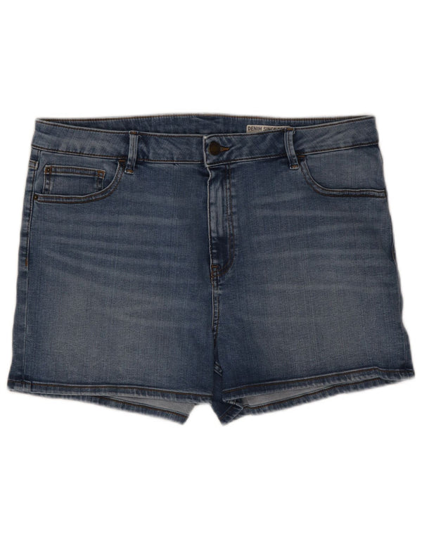 Shorts jeans feminino Marks & Spencer Reino Unido 18 XL W36 algodão azul