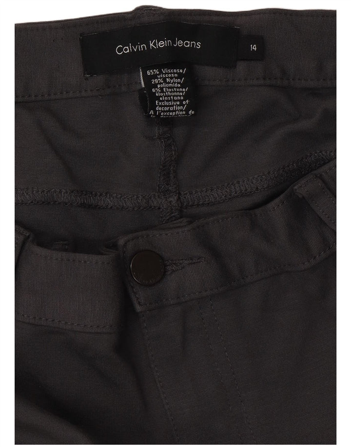 Calça casual feminina CALVIN KLEIN US 14 XL W34 L32 cinza viscose