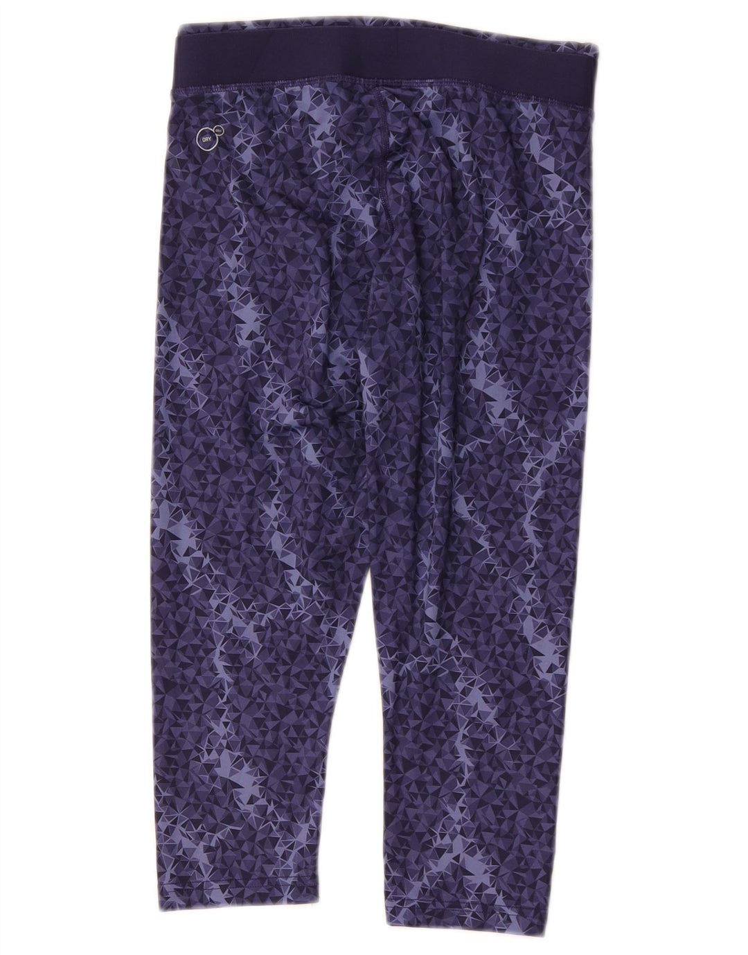 Puma Womens Capri Leggings UK 10 Pequeno Poliéster Geométrico Azul Marinho