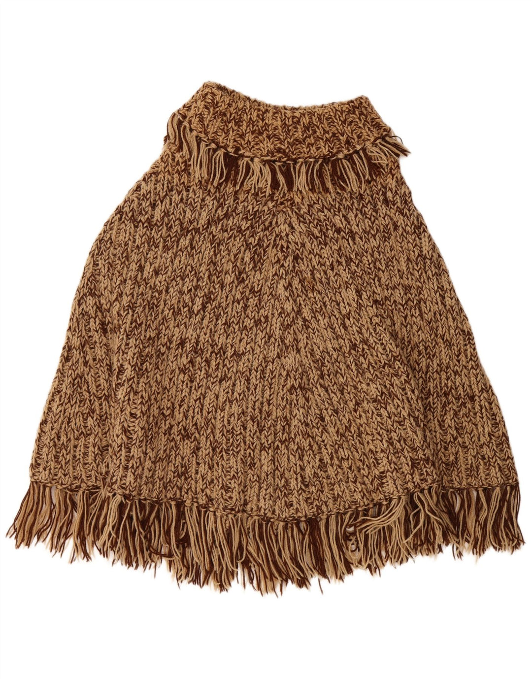 Poncho feminino vintage tamanho único marrom manchado