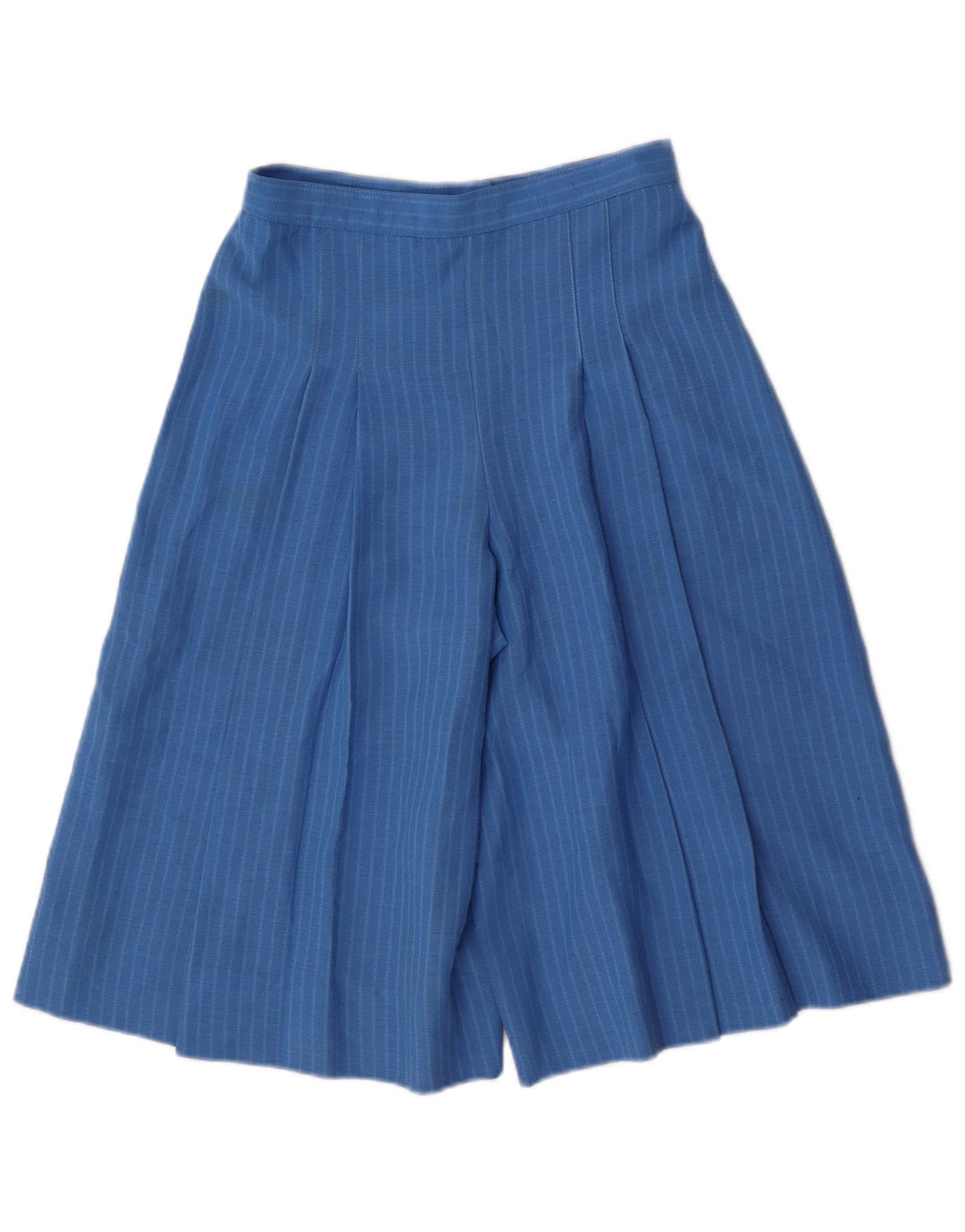 Bermuda feminina vintage cullotes IT 40 pequena W24 risca de giz azul