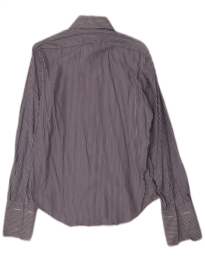 Camisa formal masculina Massimo Dutti tamanho 39 15 1/2 médio azul marinho listrado