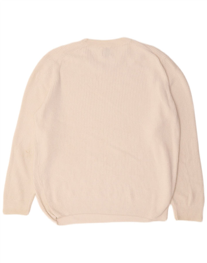 Zara Suéter masculino com gola redonda grande branco