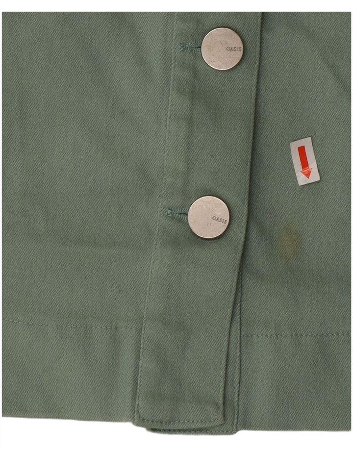 Vestido avental feminino Oasis UK 12 algodão verde médio