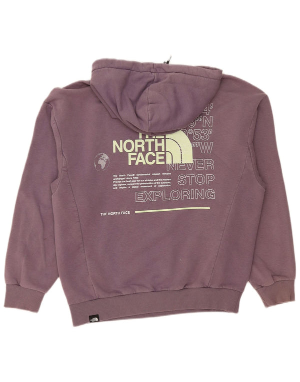 Suéter com capuz gráfico feminino The North Face Reino Unido 16 grande algodão roxo