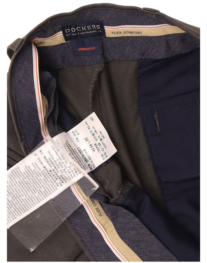 DOCKERS Masculino Comfort Fit Calça Chino Reta W36 L30 Algodão Cinza