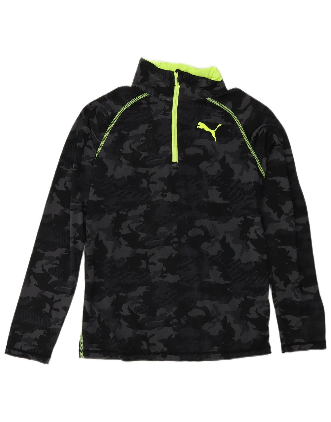 PUMA Boys Pullover Treino Top 9-10 Anos Médio Preto Camuflado