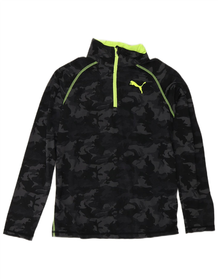 PUMA Boys Pullover Treino Top 9-10 Anos Médio Preto Camuflado