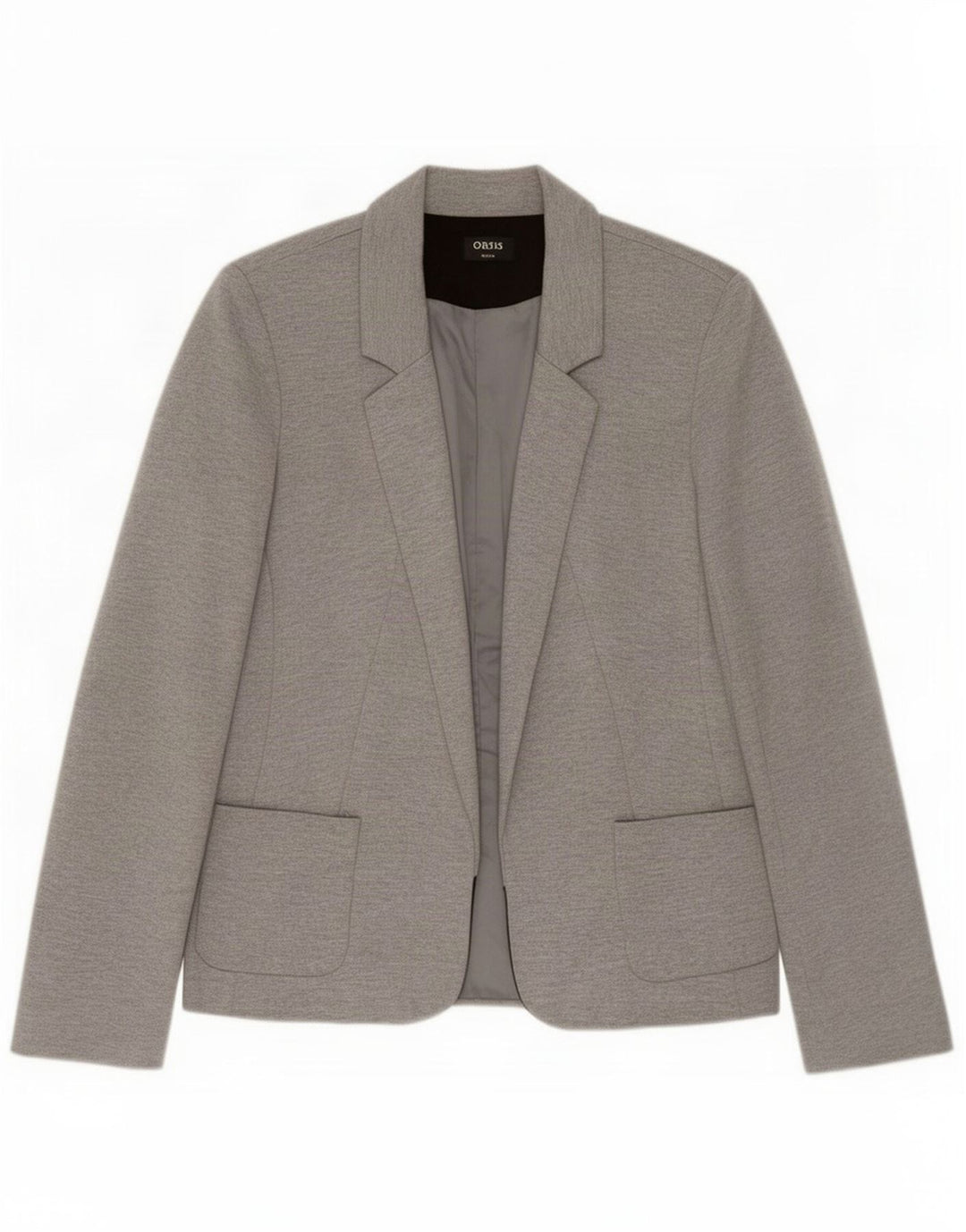 Jaqueta blazer aberta feminina Oasis UK 8 poliéster cinza pequeno