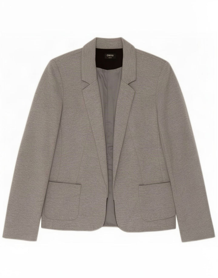 Jaqueta blazer aberta feminina Oasis UK 8 poliéster cinza pequeno