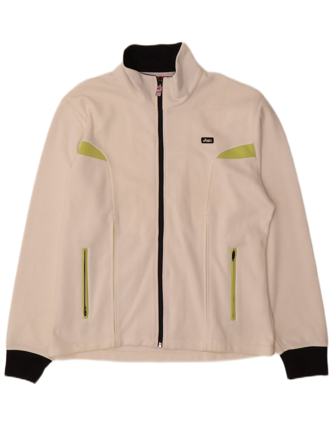 Asics Womens Tracksuit Top Jacket UK 20 2XL Branco Colourblock Nylon