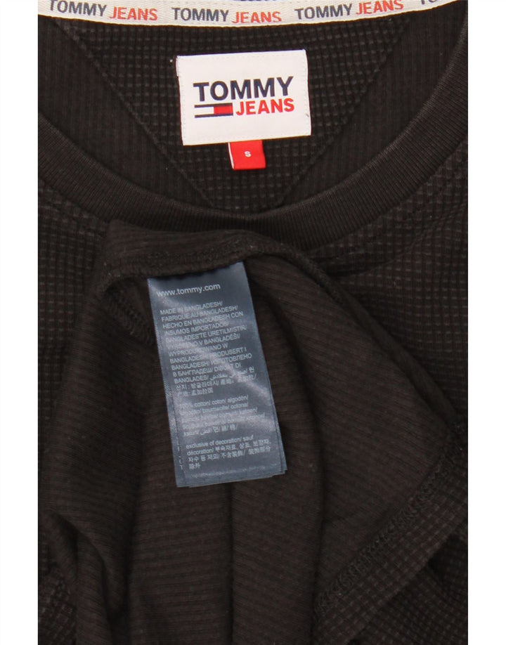 Tommy Hilfiger Top masculino manga comprida pequeno algodão preto