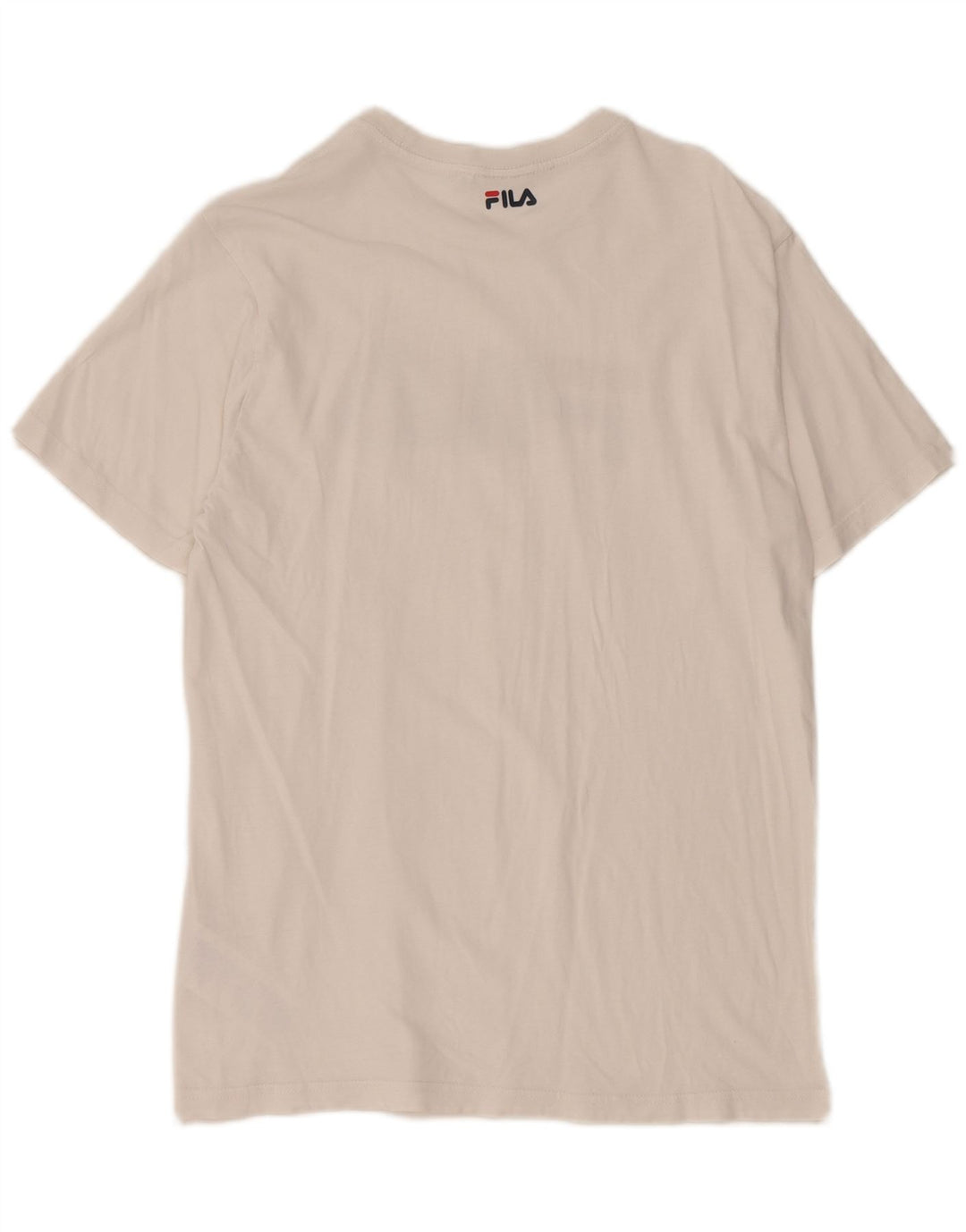 Fila Mens Graphic T-Shirt Top Pequeno Algodão Branco