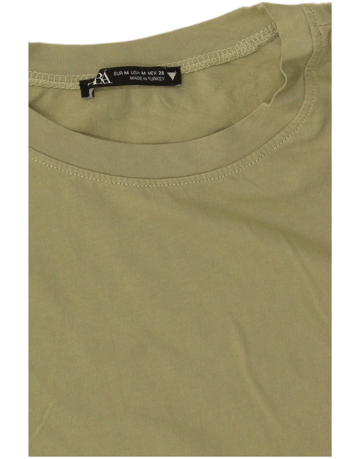 Zara Womens Crop Top UK 12 Médio Verde