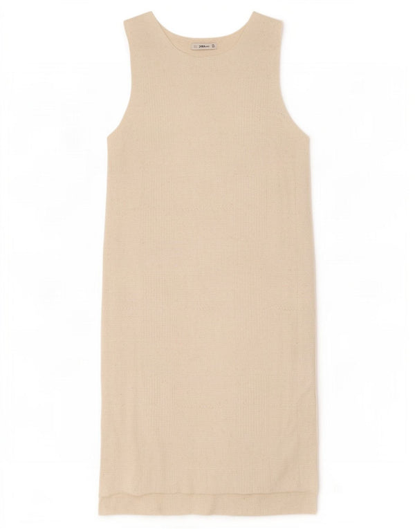 Vestido maxi feminino sem mangas Zara UK 10 pequeno cinza acrílico