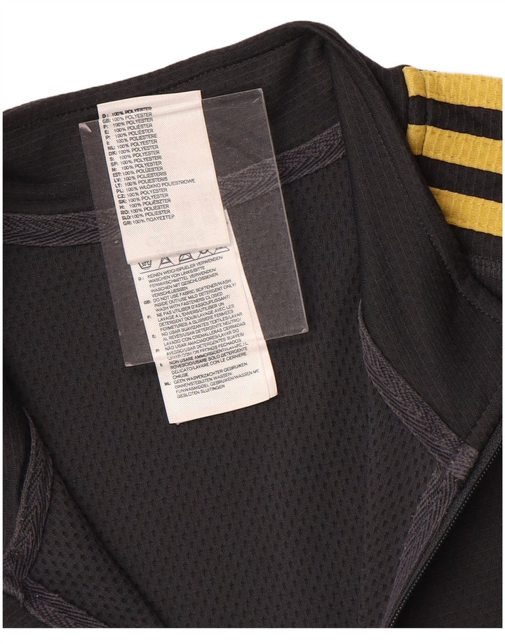 Adidas Mens Climalite Zip Neck Pullover Treino Top Cinza Médio Poliéster