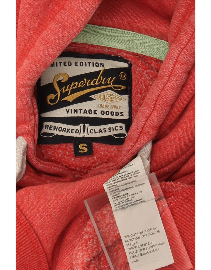 Suéter com capuz gráfico masculino Superdry pequeno algodão vermelho