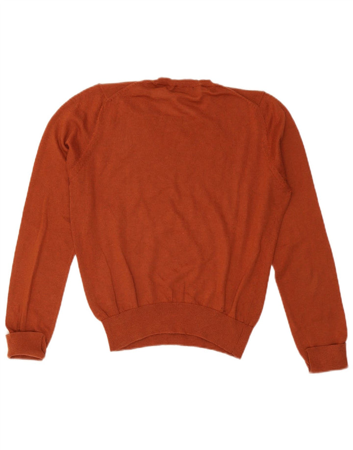 Suéter feminino ZARA com gola redonda, Reino Unido 14, grande, laranja