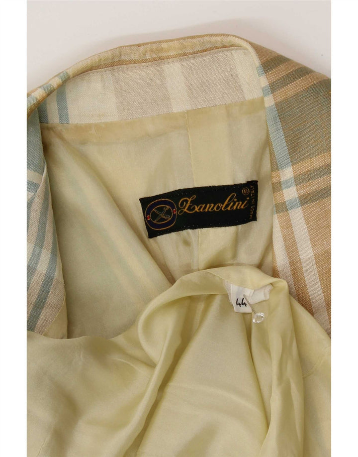 Jaqueta blazer feminina de manga curta Lanolini IT 44 xadrez médio multicolorido