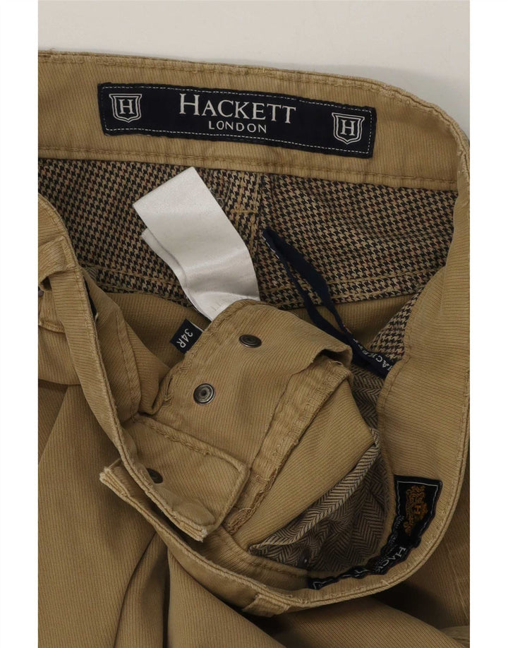 Hackett Calça masculina slim casual W34 L32 algodão cáqui