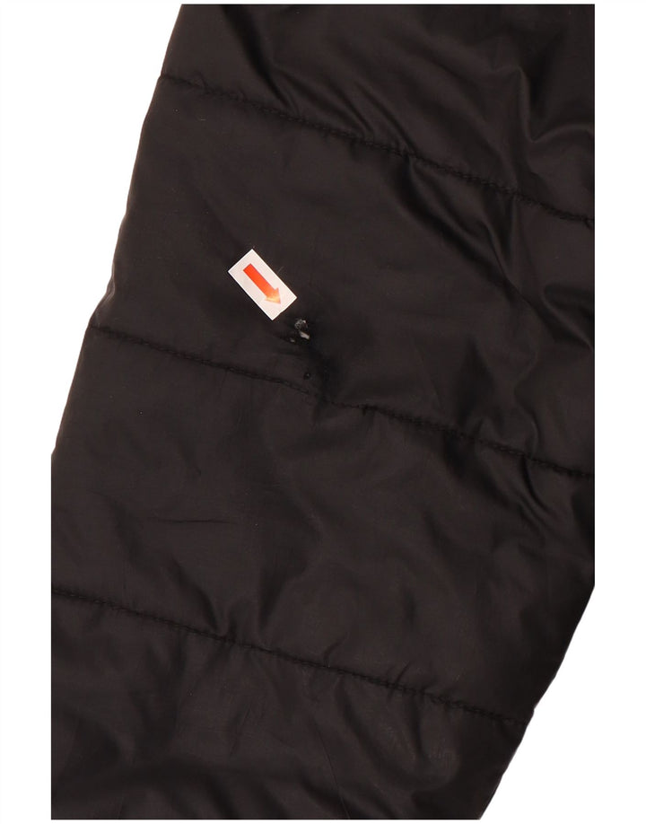 Ellesse Jaqueta feminina acolchoada reversível com capuz grande tamanho UK 8 pequena preta