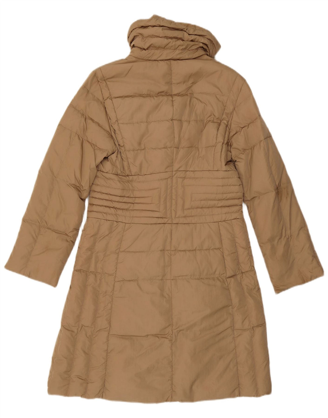 Casaco acolchoado feminino Moncler tamanho 2 poliamida bege médio