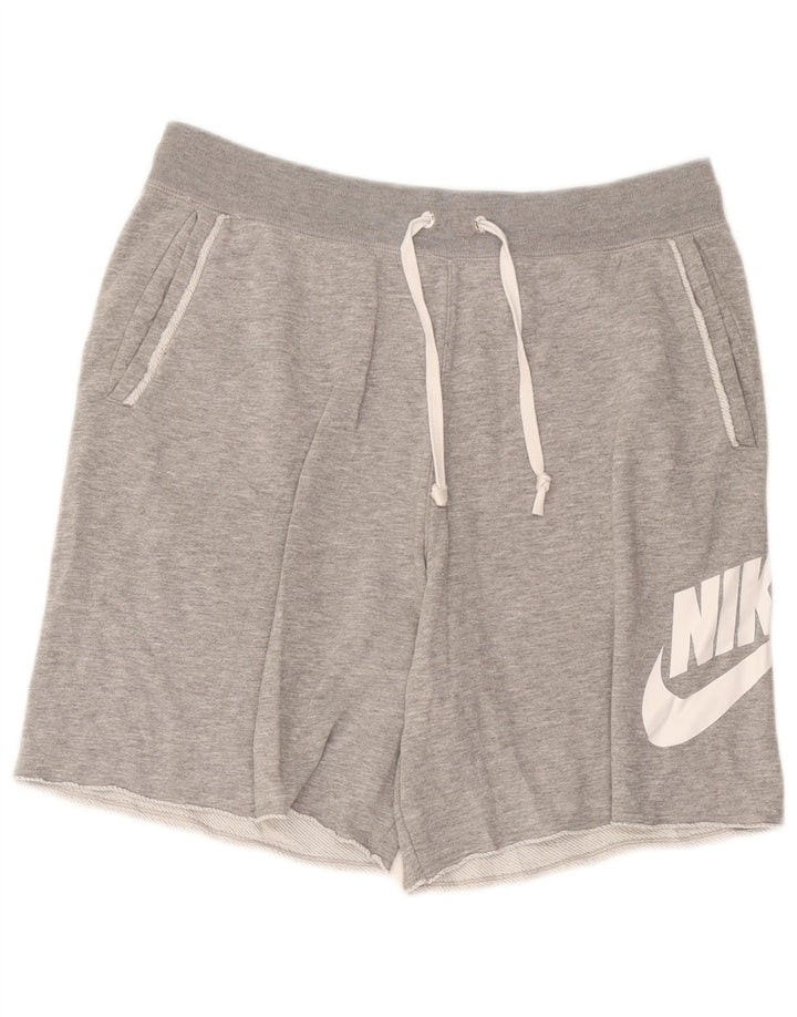Shorts esportivos gráficos masculinos Nike grandes algodão manchado cinza