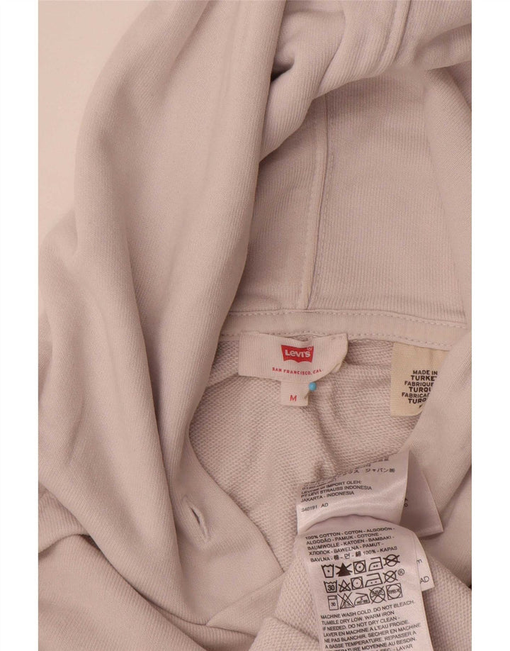 Suéter com capuz gráfico masculino Levi's médio algodão bege