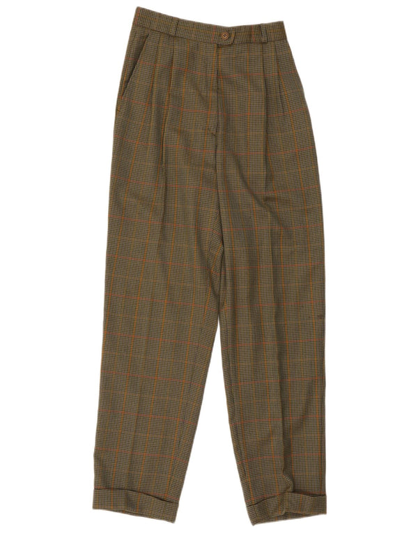 Calça feminina vintage de cintura alta UE 38 Médio W30 L30 Verde