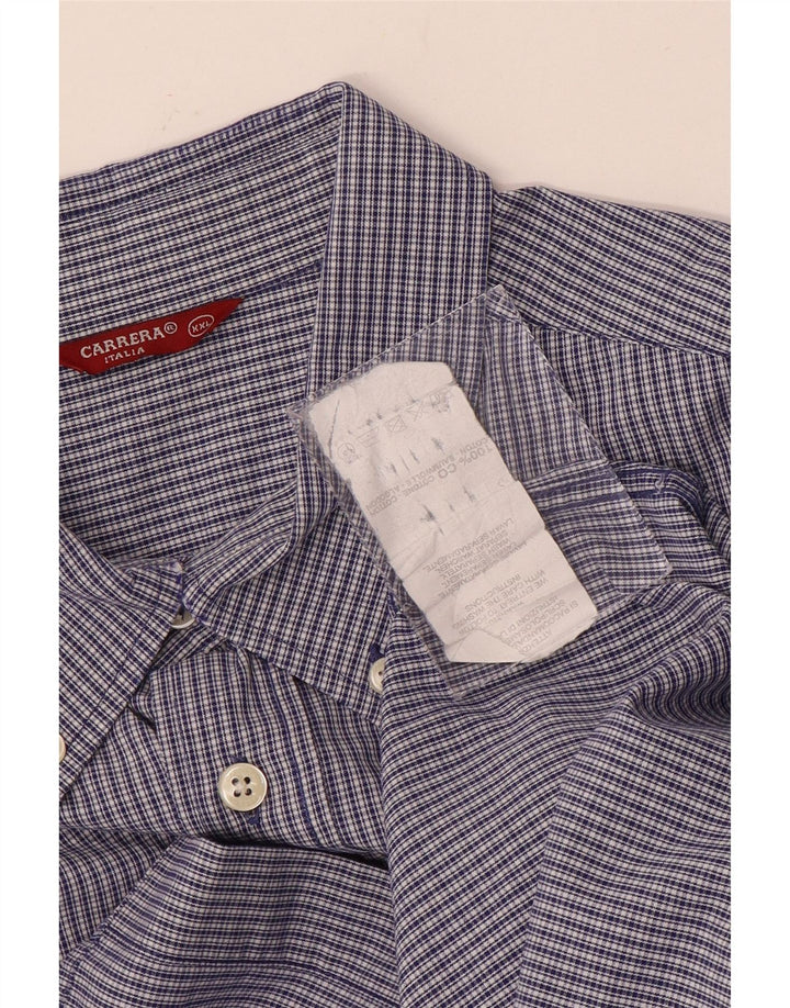 Camisa masculina Carrera 2XL algodão xadrez azul