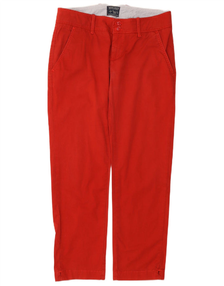 Calça chino reta feminina Woolrich W30 L27 vermelha
