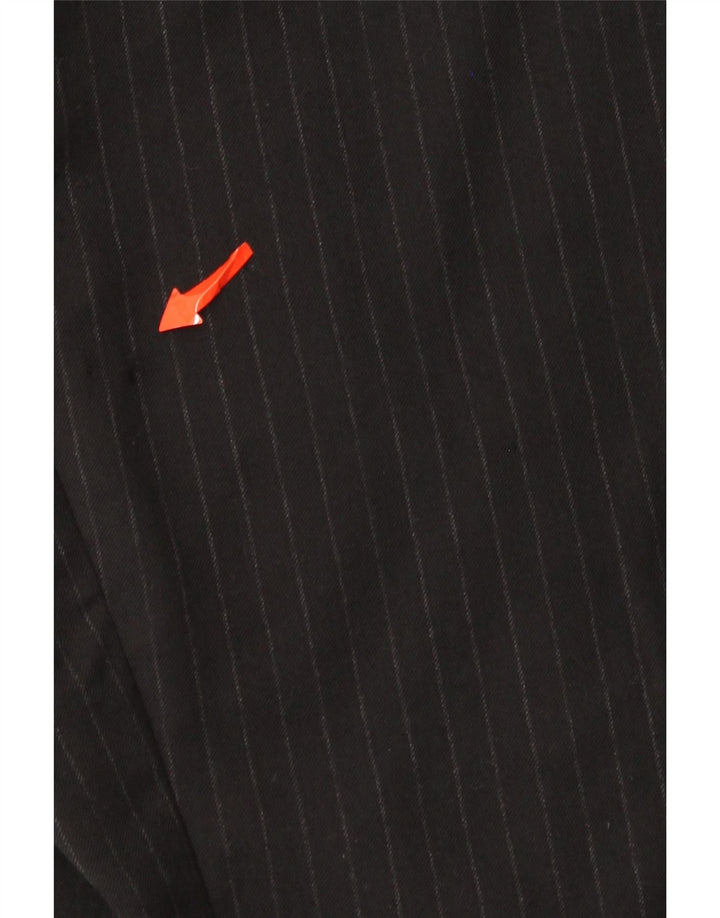 Jaqueta blazer masculina de 3 botões Gianfranco Ferre IT 48 risca de giz preta média