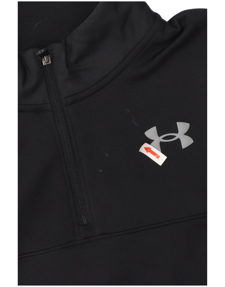 Under Armour Mens Zip Neck Loose Fit Moletom Jumper Médio Preto