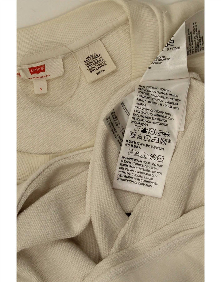 Moletom feminino Levi's com estampa oversized, Reino Unido 10 pequeno algodão branco