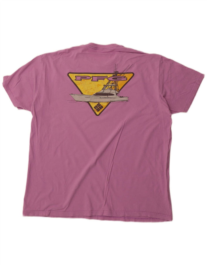 Camiseta gráfica masculina COLUMBIA Top 2XL algodão roxo