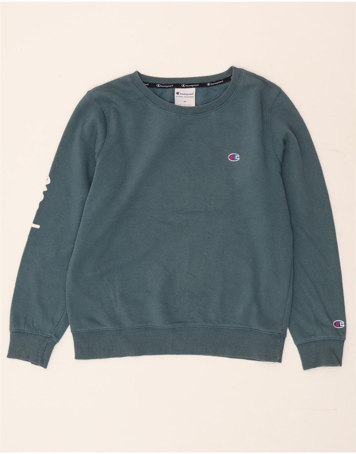Jumper de moletom gráfico feminino Champion UK 14 algodão azul médio