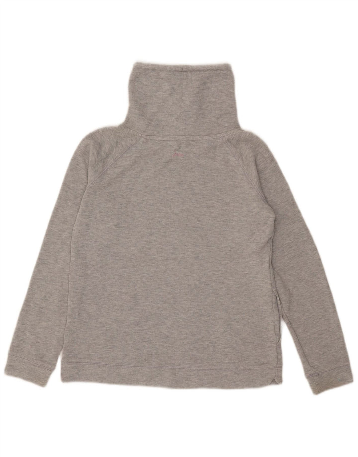 Suéter feminino Joules com gola redonda e algodão manchado cinza médio UK 12