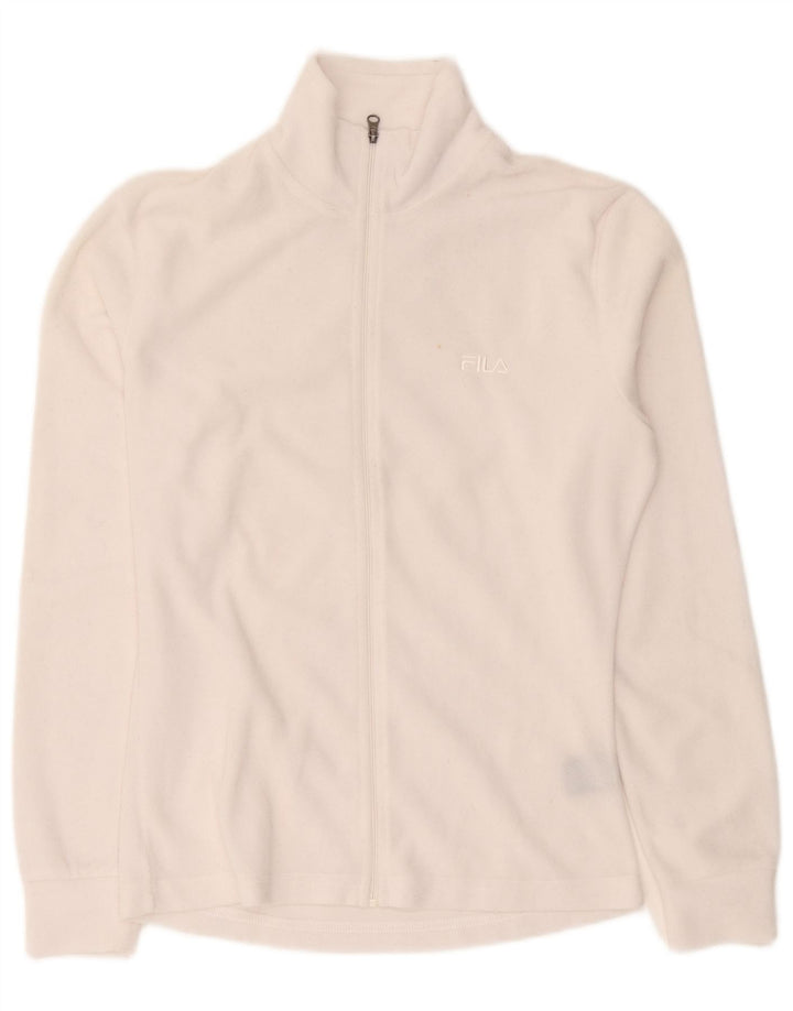 Jaqueta de lã feminina Fila UK 12 poliéster branco médio