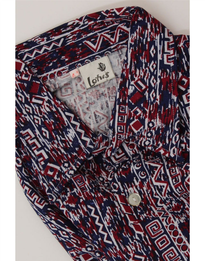 Camisa masculina VINTAGE tamanho 41 grande azul marinho geométrica