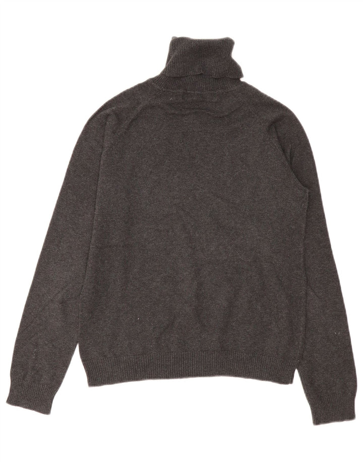 Zara Suéter feminino cropped com gola redonda Reino Unido 14 grande cinza
