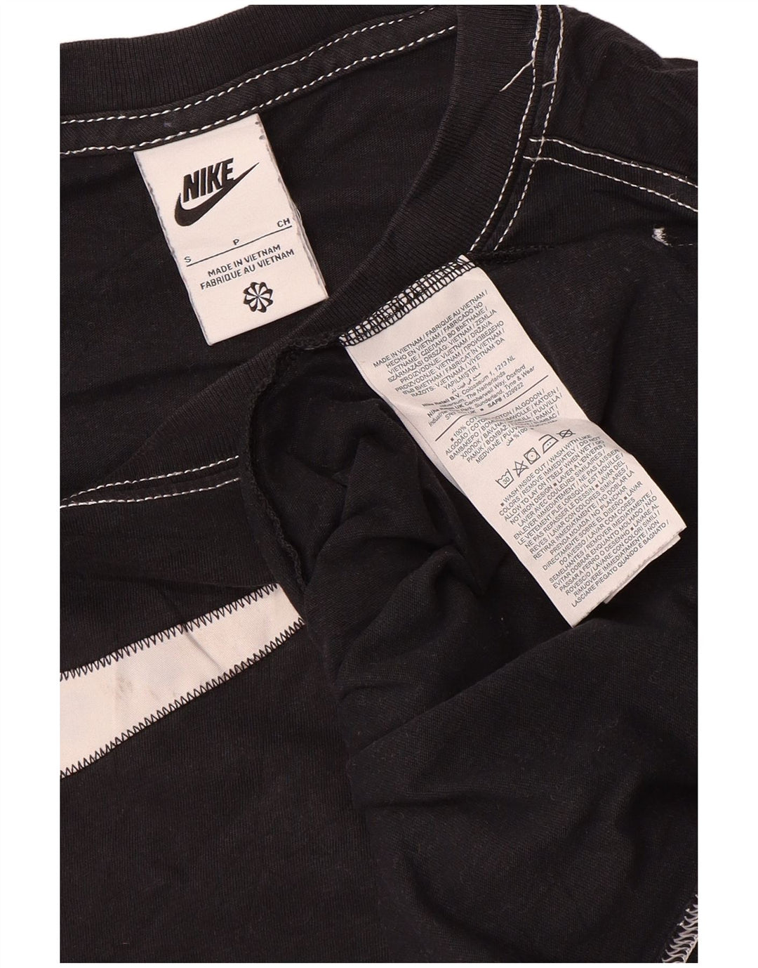 Camiseta Nike masculina gráfica top pequeno algodão listrado preto