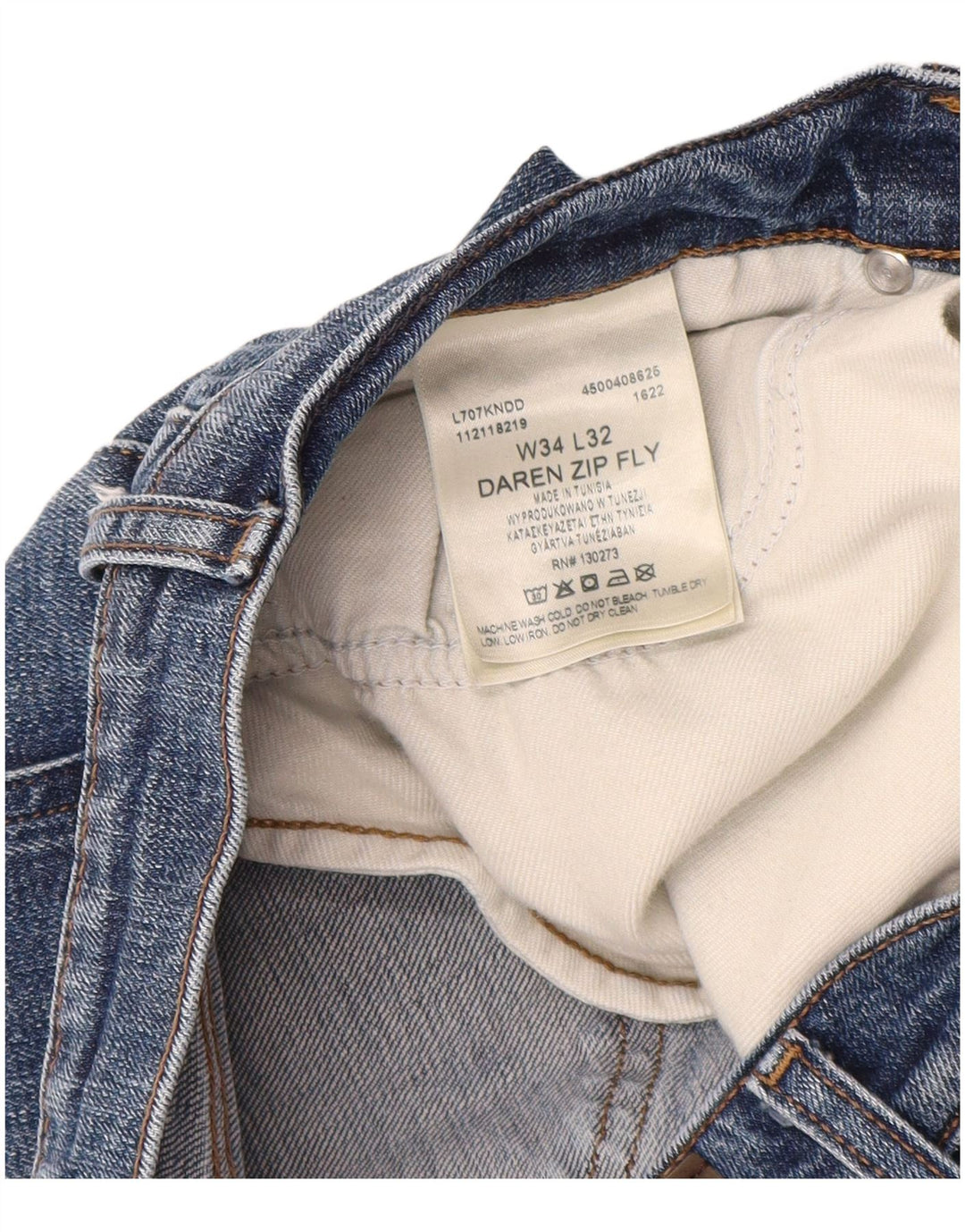 LEE Masculino Daren Zip Fly Straight Jeans W34 L32 Azul Algodão