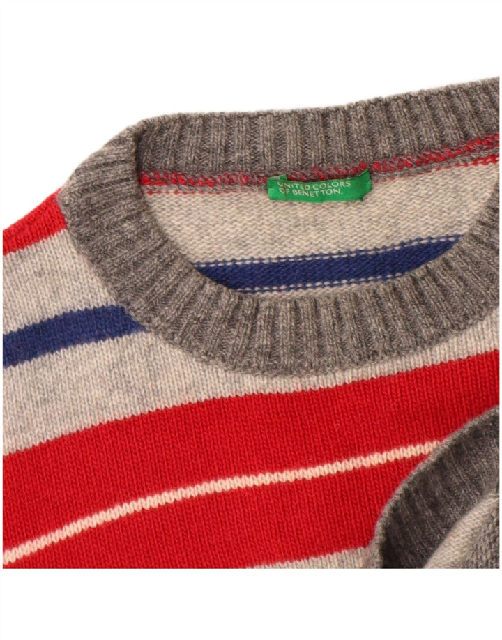 Suéter Benetton Boys com gola redonda 11-12 anos listrado multicolorido