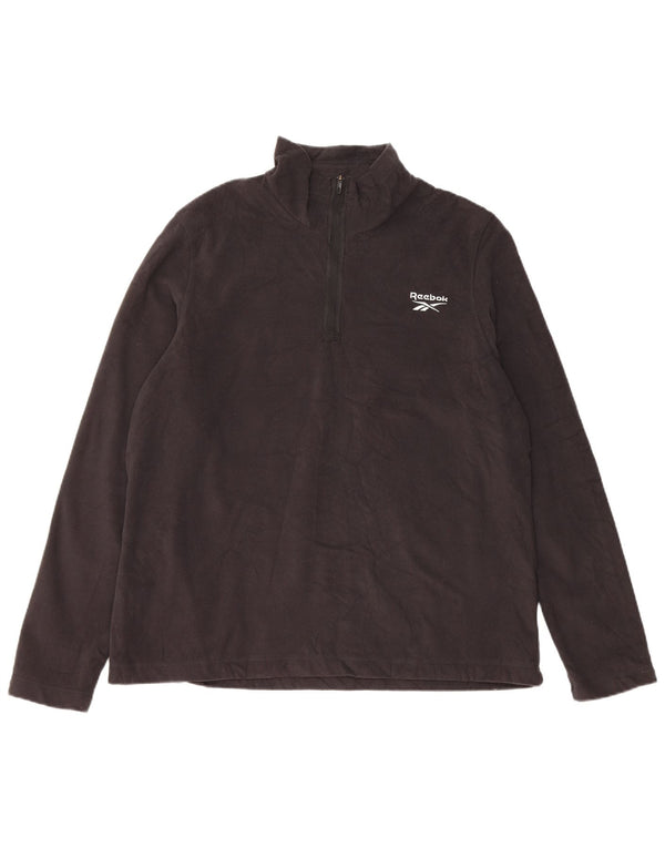 Suéter masculino REEBOK com zíper e gola em lã XL preto poliéster