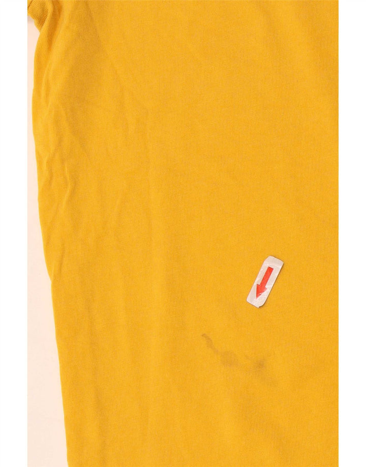Adidas Mens Camiseta Top Médio Algodão Amarelo