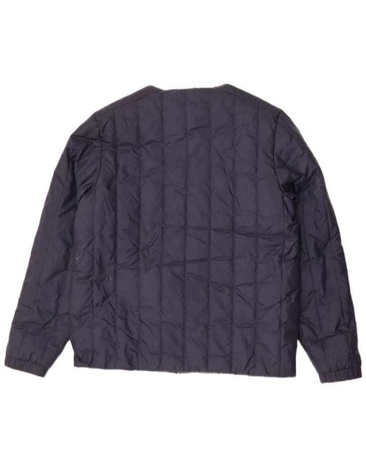 Jaqueta acolchoada masculina Adidas UK 40 grande poliéster azul marinho