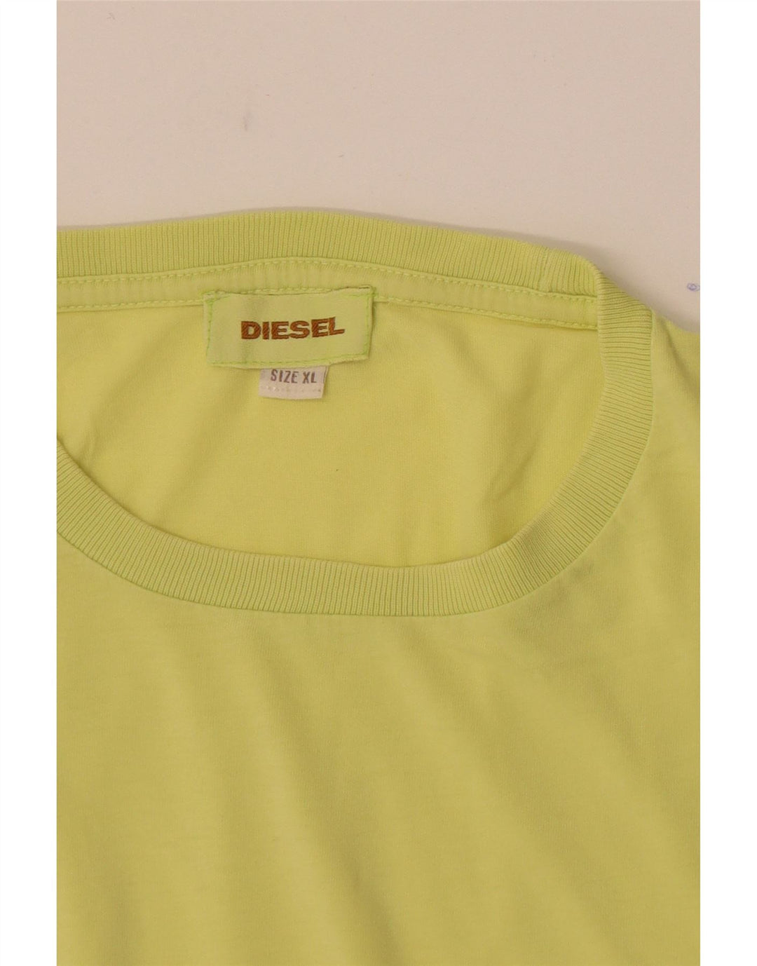 Diesel Mens Camiseta Top XL Amarelo