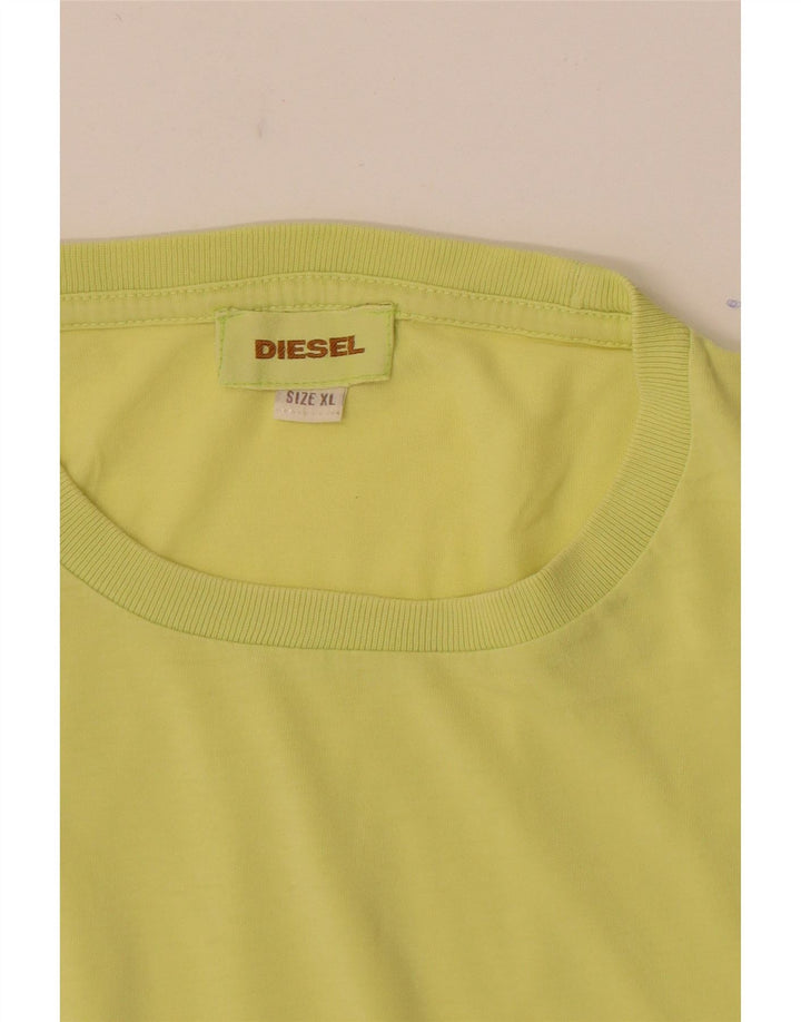 Diesel Mens Camiseta Top XL Amarelo